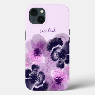 Custom Signature Pink Floral Monogram iPhone 13 Case
