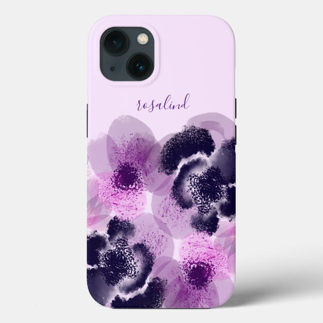 Custom Signature Pink Floral Monogram Case-Mate iPhone Case (Back)