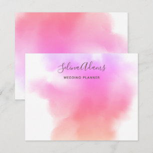 Custom Signature Rainbow Pink Gold Watercolor Card