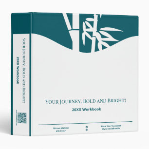 Custom Silhouette Teal White Life Coach Workbook  Binder