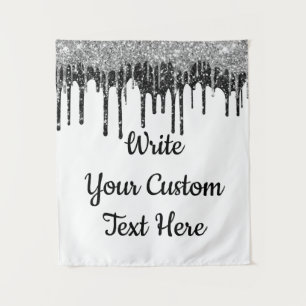 Custom Silver Anniversary Photo Booth Backdrop Tapestry