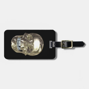 Custom Silver Chrome Skull Luggage Tag
