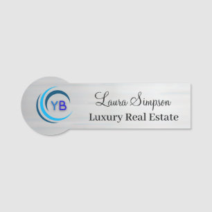 Custom Silver Company Logo Employee Magnetic Name Tag
