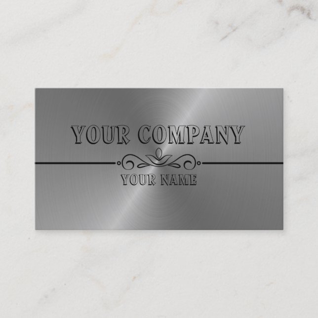 Custom Silver Effect Metallic Business Card (Front)