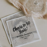 Custom Silver Glitter Photo Birthday Party Napkin<br><div class="desc">Custom birthday party napkins featuring a photo of the birthday boy or girl,  a white overlay,  silver glitter,  personalized cheers to their age,  name,  and date.</div>