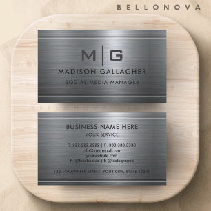 Custom Silver Grey Metal Professional Business Card