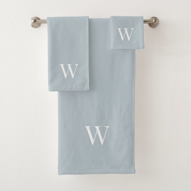 Custom silver Grey Monogrammed Towels  (Insitu)
