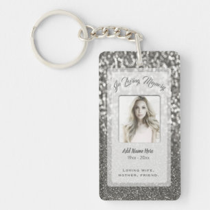 Custom Silver Memorial Add Photo Keychain