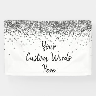 Custom Silver Personalized Photo Booth Birthday Banner
