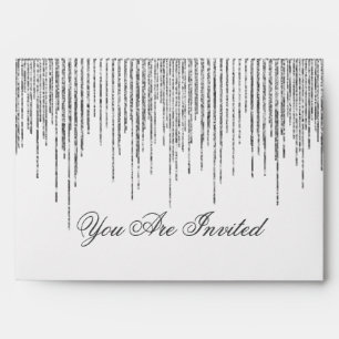 Custom Silver Stream Glitter Confetti Look Envelopes