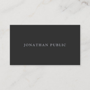 Custom Silver Text Elegant Template Dark Grey Business Card
