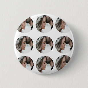 custom simple add circular photo collage add name  2 inch round button