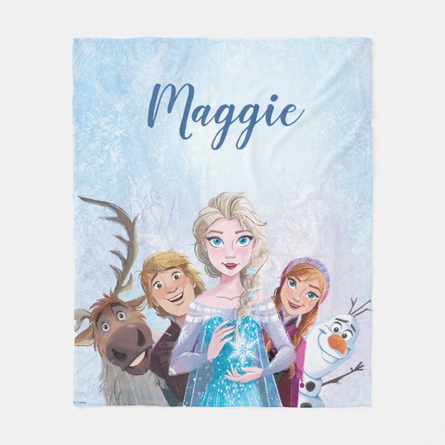 Custom Simple and Modern Frozen Character Fleece Blanket (Front)