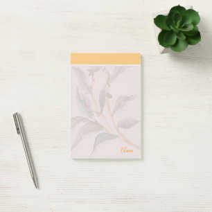 Custom simple background Cute yellow script Post-it Notes