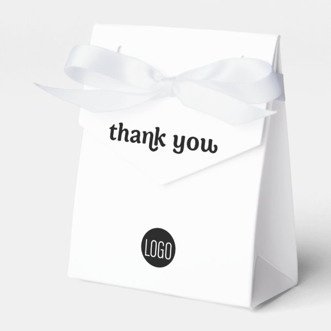 Custom Simple Business logo Thank you QR code web  Favor Box (Front Side)