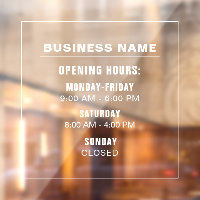 Custom Simple Business Opening Times Template