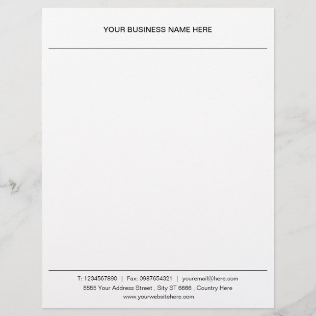 Custom Simple Classic Business Office Letterhead (Front)