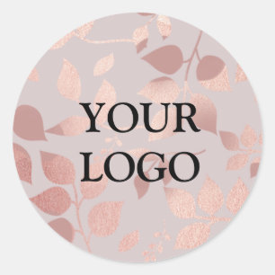 Custom Simple Clean Blush Pink Business Your Logo Classic Round Sticker
