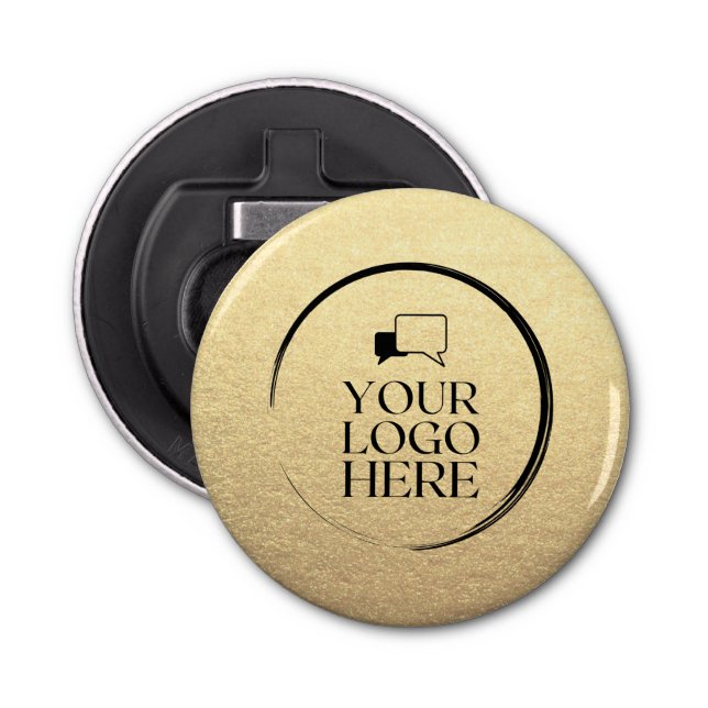 Custom simple clean business gold your logo here bottle opener (Front)