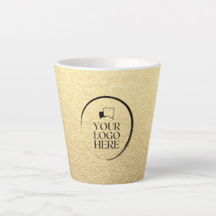 Custom simple clean business gold your logo here latte mug