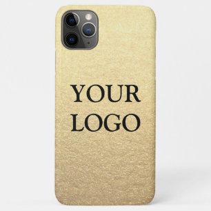 Custom Simple Clean Gold Business Your Logo Here iPhone 11 Pro Max Case
