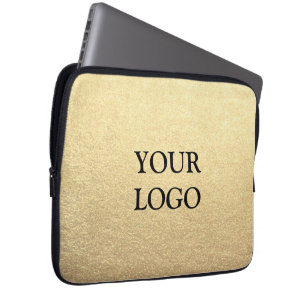 Custom Simple Clean Gold Business Your Logo Here Laptop Sleeve
