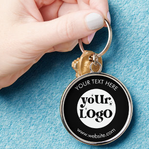 Custom Simple Company Branded Business Logo Keychain