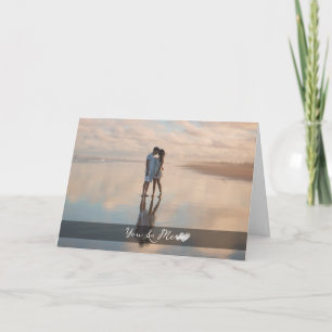 Custom Simple Couples Photo Folded Holidays Card