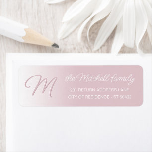 Custom Simple Elegant Dusty Rose Monogram