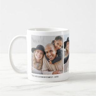 Custom Simple Elegant Family 3 Photo Coffee Mug