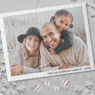Custom Simple Elegant Family Photo Jigsaw Puzzle