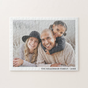 Custom Simple Elegant Family Photo Jigsaw Puzzle