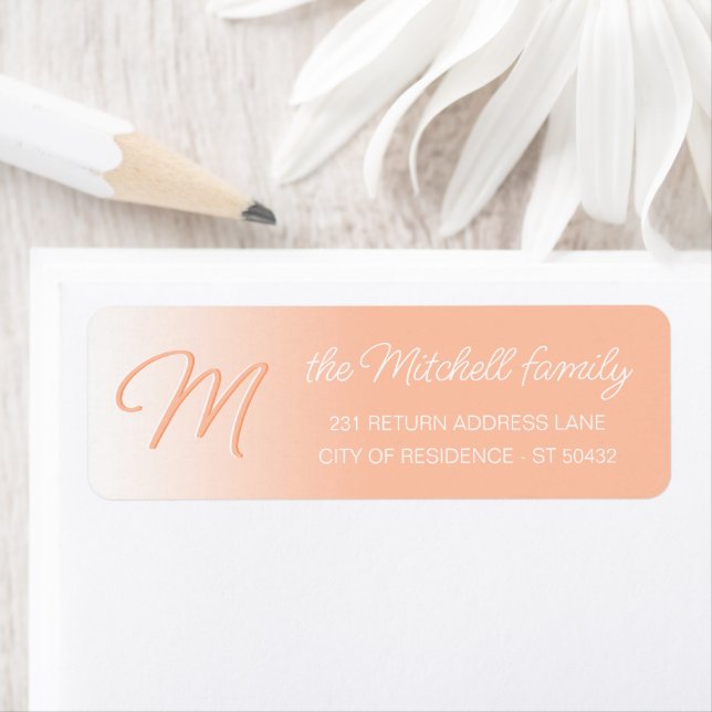 Custom Simple Elegant Light Sunny Peach Monogram (Insitu)