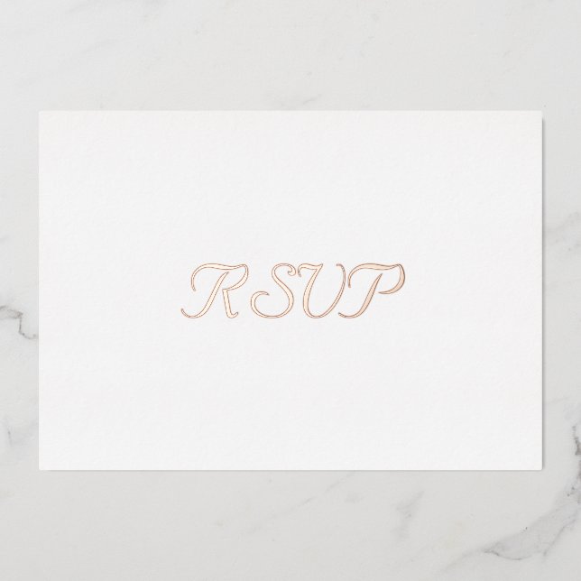 Custom Simple Elegant Party Event RSVP Rose Gold (Front)