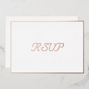 Custom Simple Elegant Party RSVP White Rose Gold