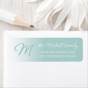 Custom Simple Elegant Seafoam Mint Green Monogram