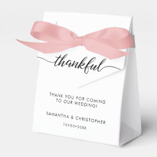 Custom Simple Elegant Thankful Wedding Thank You Favor Box