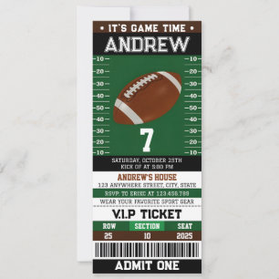 Custom simple Football Ticket Birthday Invitation