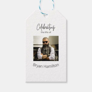 Custom Simple Funeral Celebration of Life Gift Tags