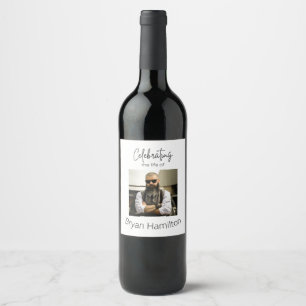Custom Simple Funeral Celebration of Life Wine Label