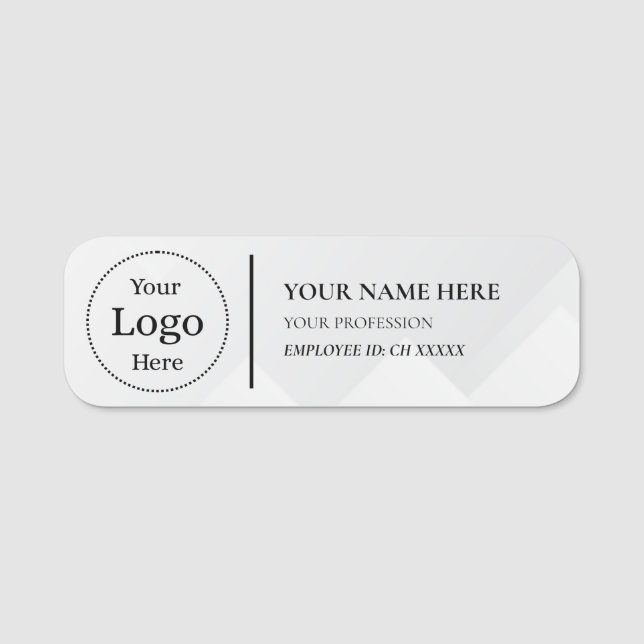 Custom Simple Logo Magnetic & Pin Employee  Name Tag (Front)