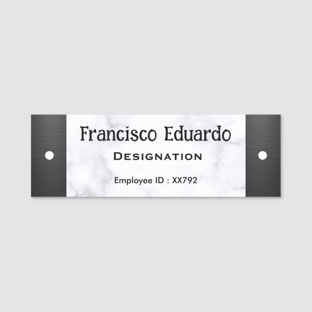 Custom Simple Logo Magnetic & Pin Employee  Name Tag (Front)