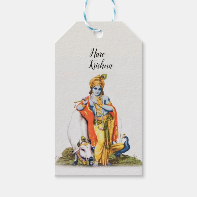 Custom Simple Lord Krishna avec Étiquette cadeau d (Devant)
