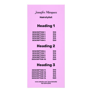custom simple minimal salon hairstylist service  r rack card