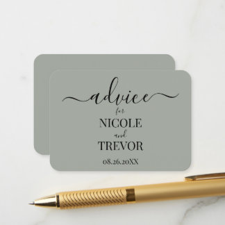 Custom Simple Minimalist Personalized Wedding Advice Card