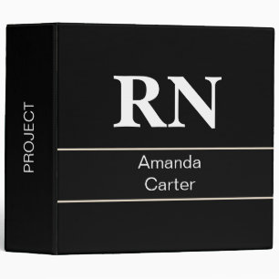 Custom Simple Modern Black Nurse Binder