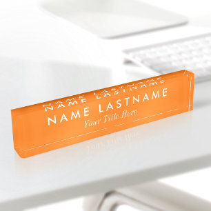 Custom Simple Modern Black White Title Nameplate