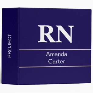 Custom Simple Modern Blue Nurse Binder