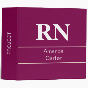 Custom Simple Modern Burgundy Nurse Binder