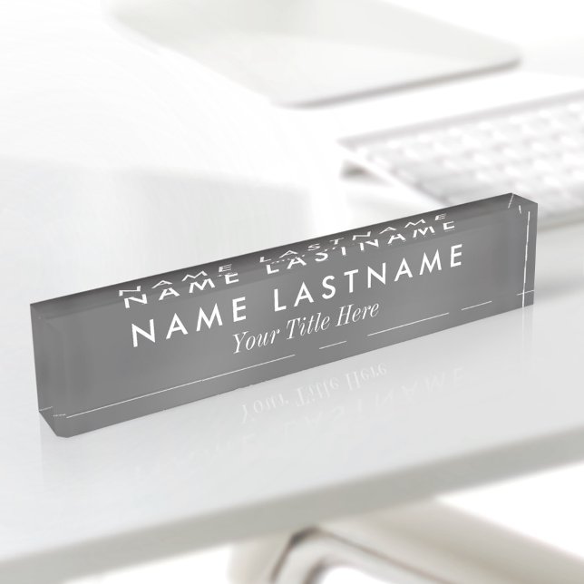 Custom Simple Modern Grey White Title Nameplate (Creator Uploaded)